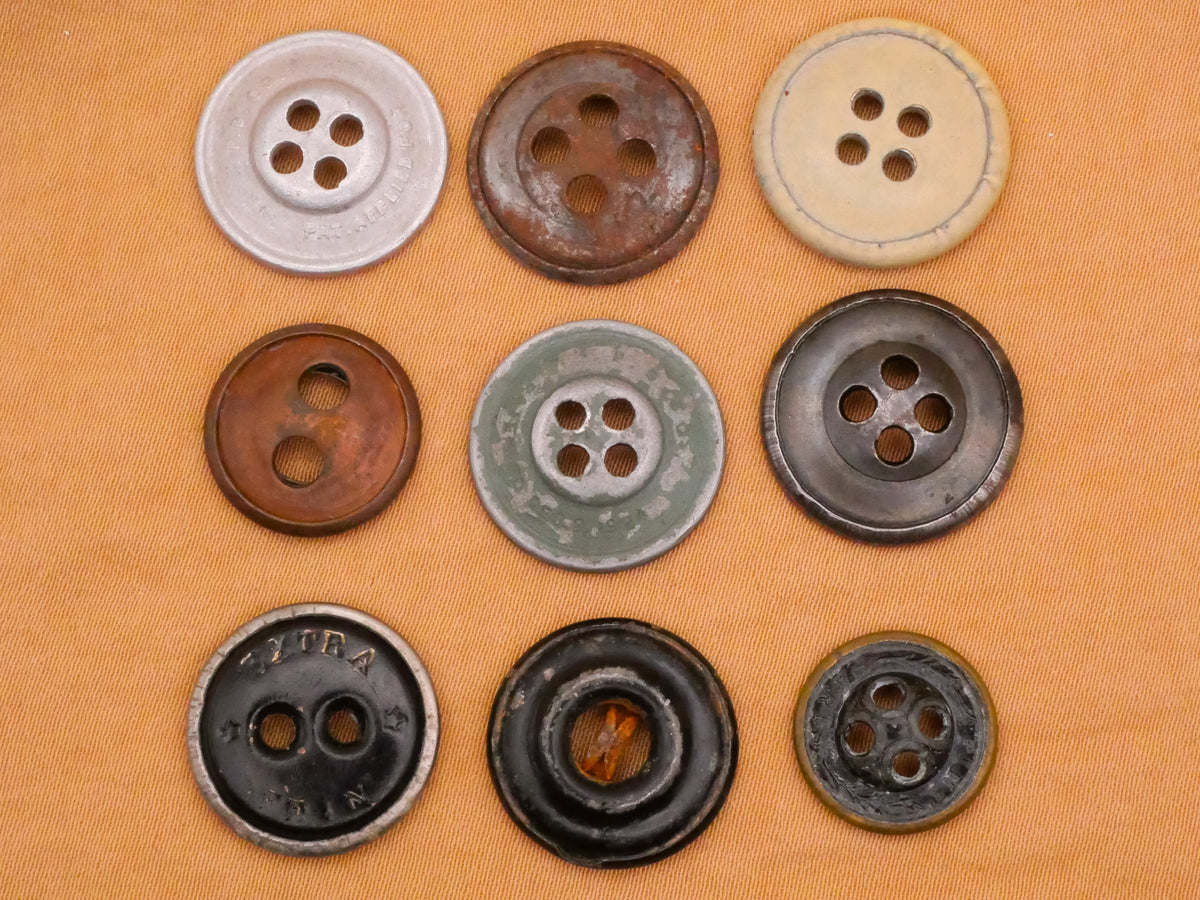Workwear Clothing Brand Sew-Thru Metal Button Various 13-17mm