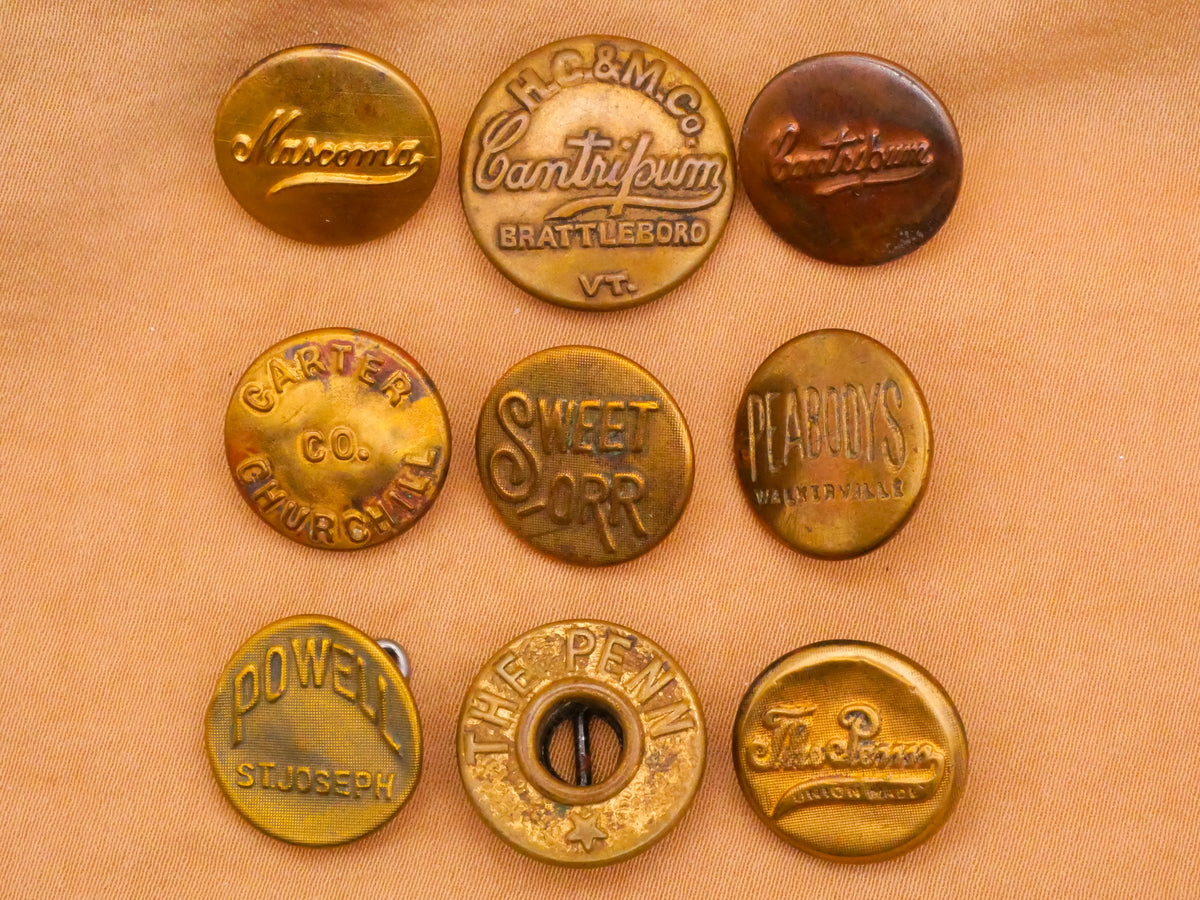 Workwear Overall Brands Brass Metal Button Various 15-19mm