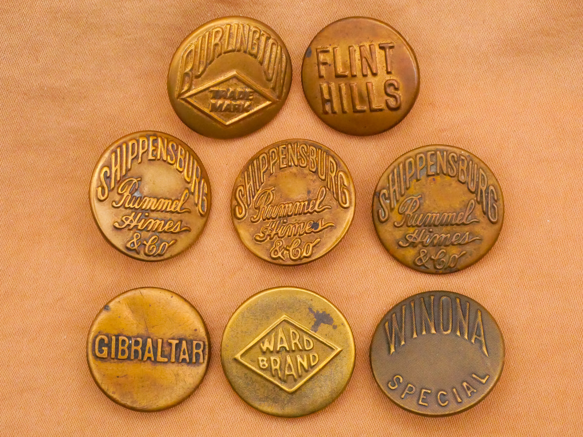 Workwear Overall Clothing Brand Brass Metal Button Various 19-20mm