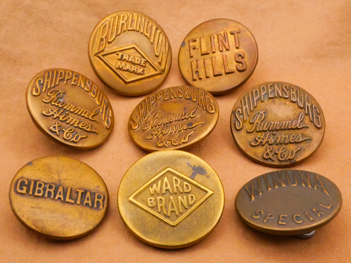 Workwear Overall Clothing Brand Brass Metal Button Various 19-20mm