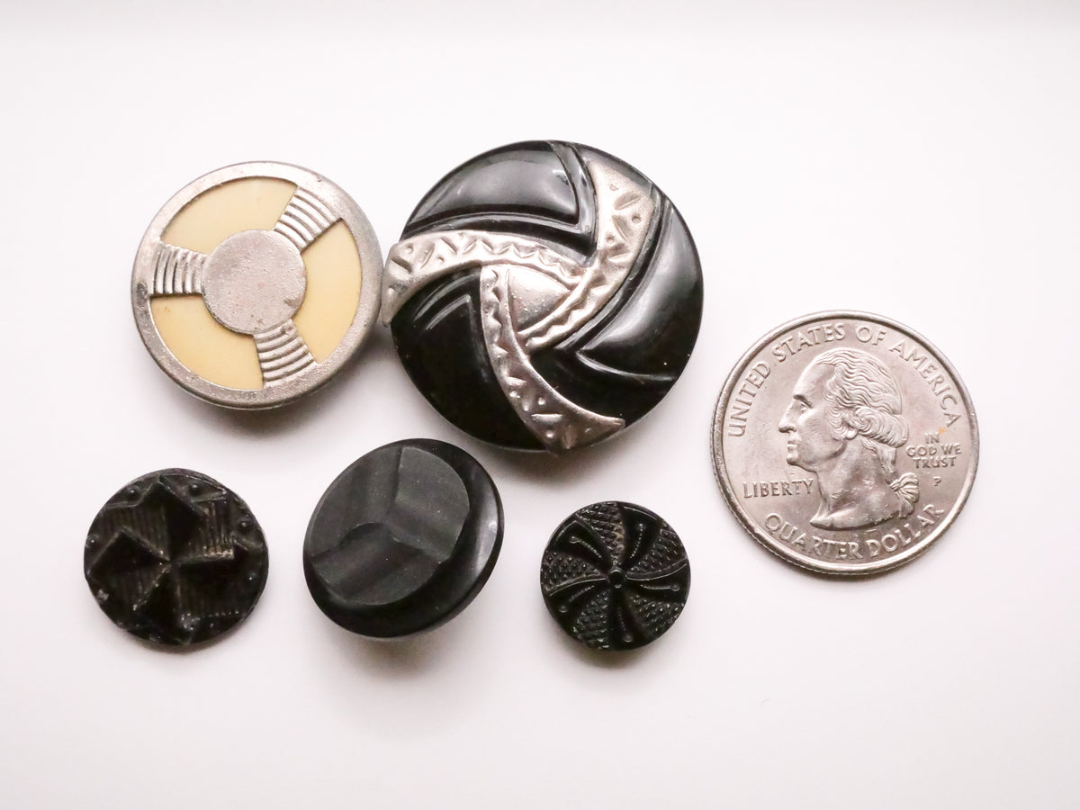 Fan Pinwheel Look Vintage Button Various 13-28mm
