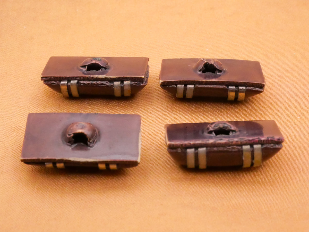 Half Cylinder Metal Straps Celluloid Early Plastic Button Various 13x23mm