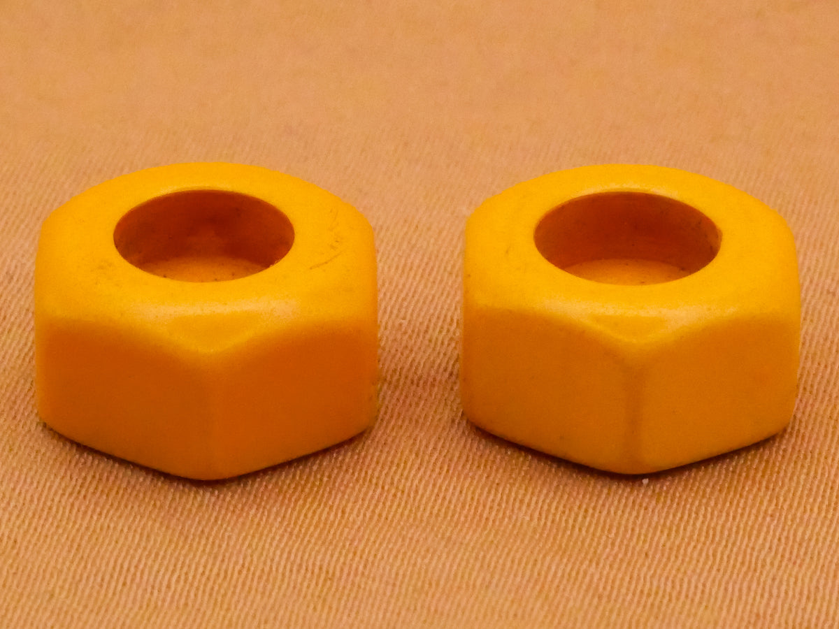 Hexagon Butterscotch Bakelite Early Plastic Button Various 13x14mm