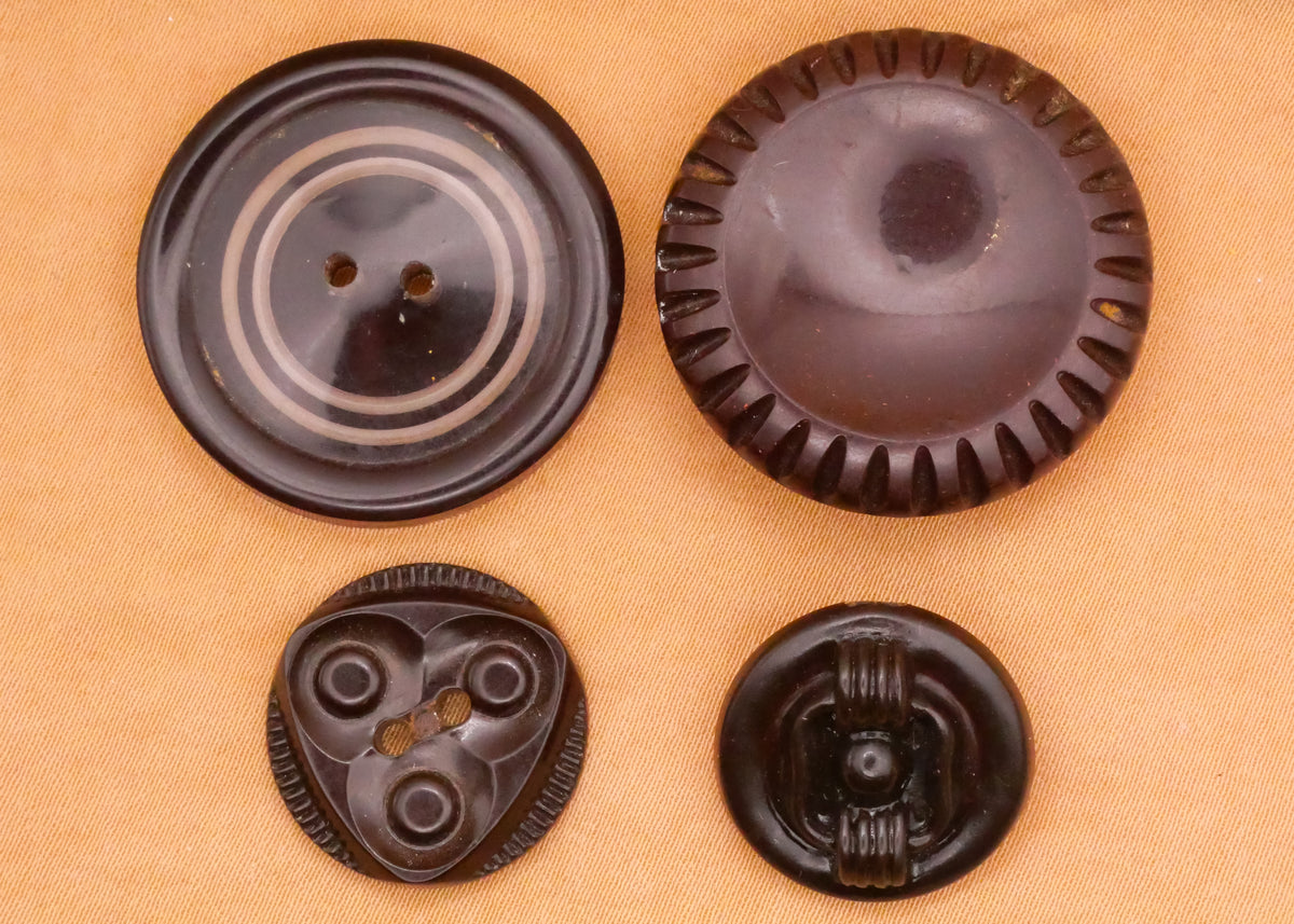 Chocolate Brown Industrial Look Vintage Plastic Button Various 18-29mm