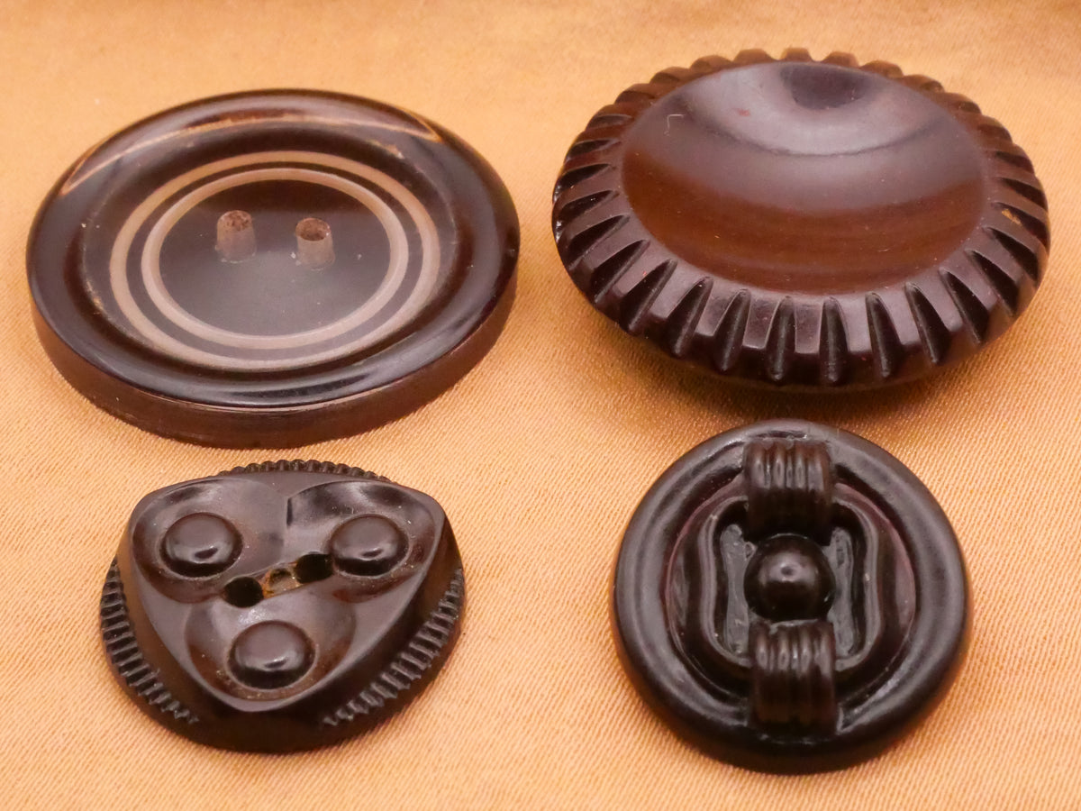 Chocolate Brown Industrial Look Vintage Plastic Button Various 18-29mm