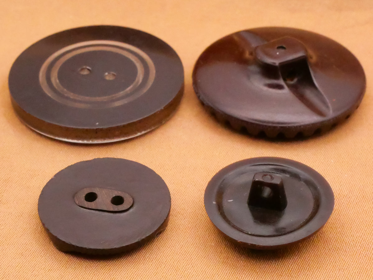 Chocolate Brown Industrial Look Vintage Plastic Button Various 18-29mm