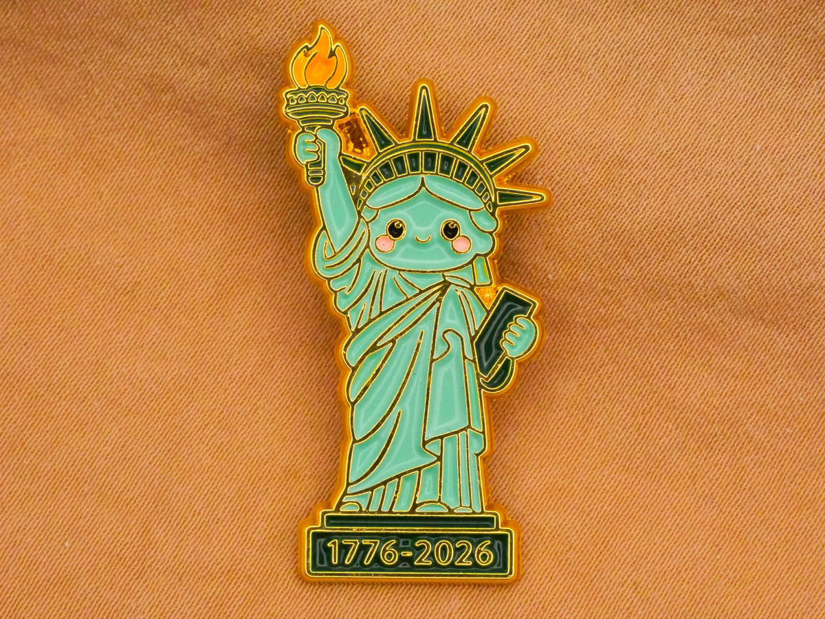 Statue of Liberty 250th Anniversary Enamel Metal Button 18x36mm
