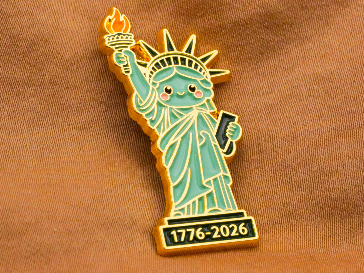Statue of Liberty 250th Anniversary Enamel Metal Button 18x36mm