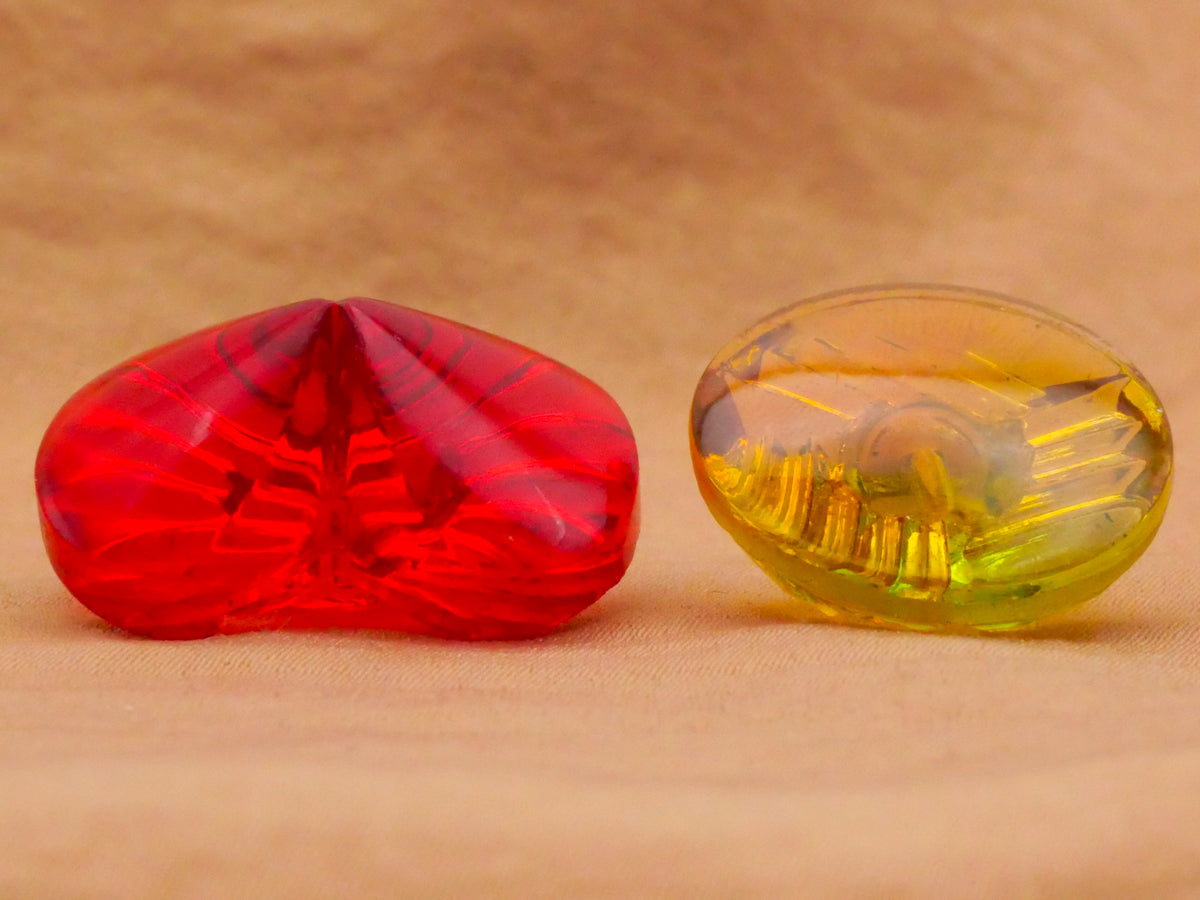 Reverse Design Translucent Vintage Glass Button Various 16-23mm