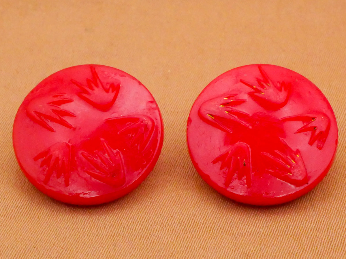 Flash Bang Design Vintage Red Glass Button Various 18mm