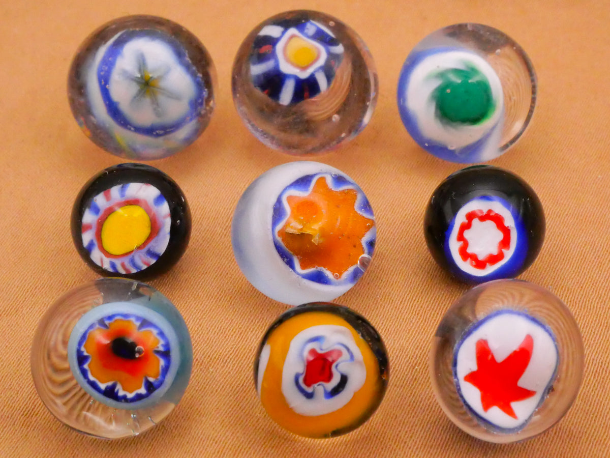 Millefiori Paperweight Glass Vintage Button Various 11-15mm