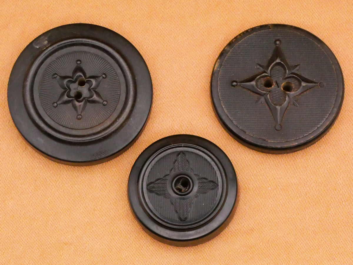 Star Jester Look Design Pressed Horn Antique Button Various 20-26mm