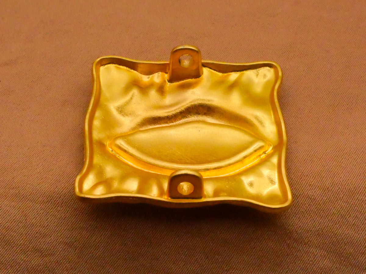 Eye Square Hammered Gold Metal Embellishment 23x29mm