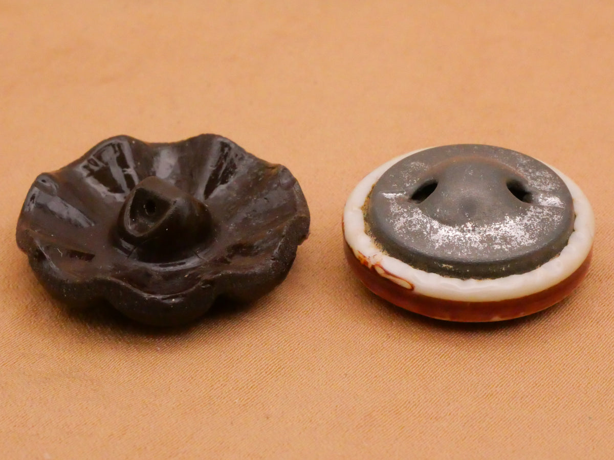 Spider Web Glass or Celluloid Vintage Button Various 23-27mm