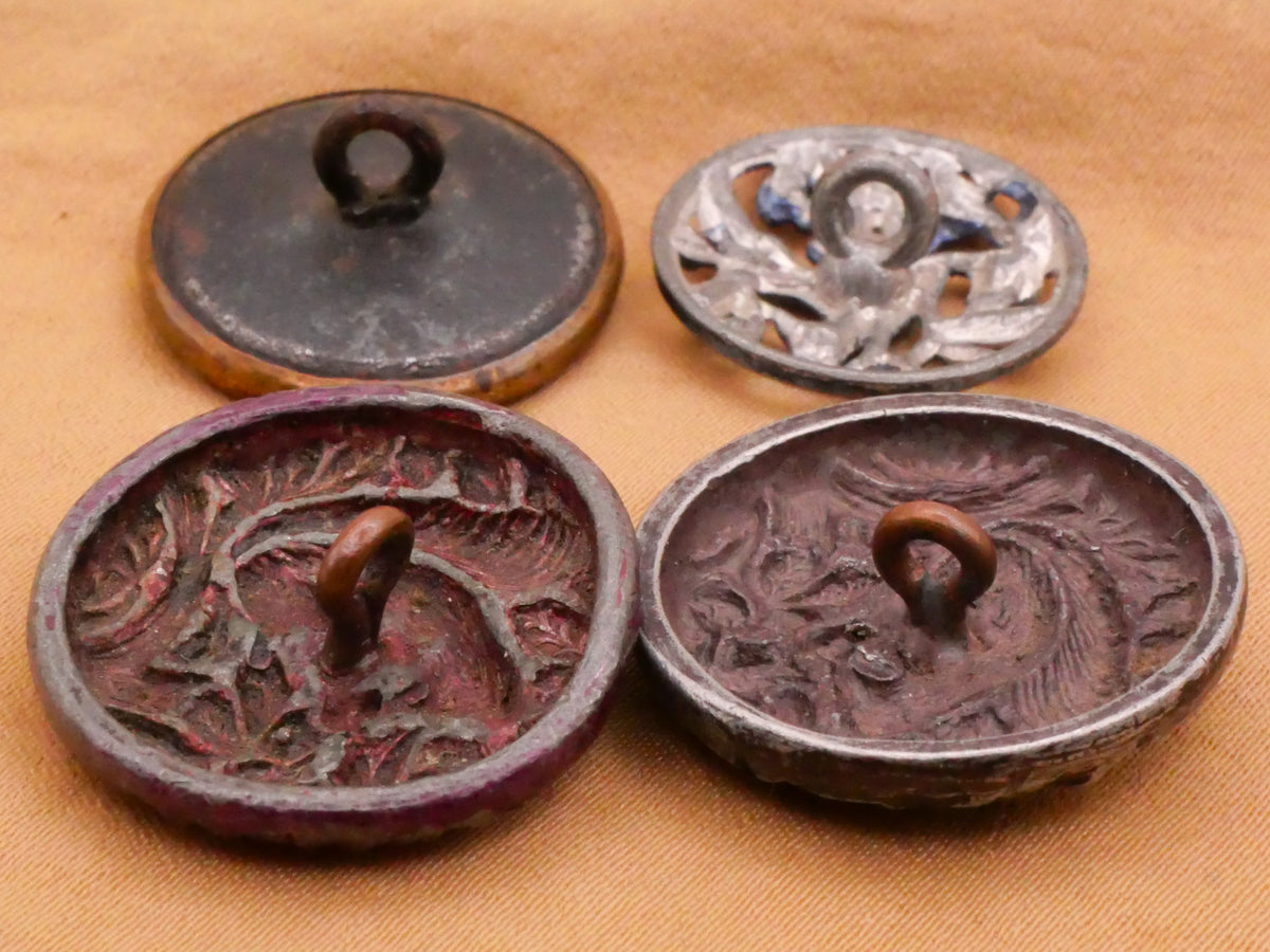 Squirrel Branch Acorn Metal Victorian Picture Button Various 18-23mm