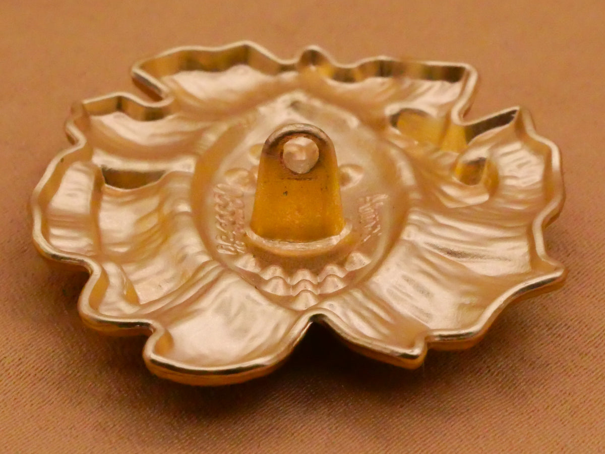Eye Flower Petals Rhinestone Enamel Metal Large Button 33x37mm