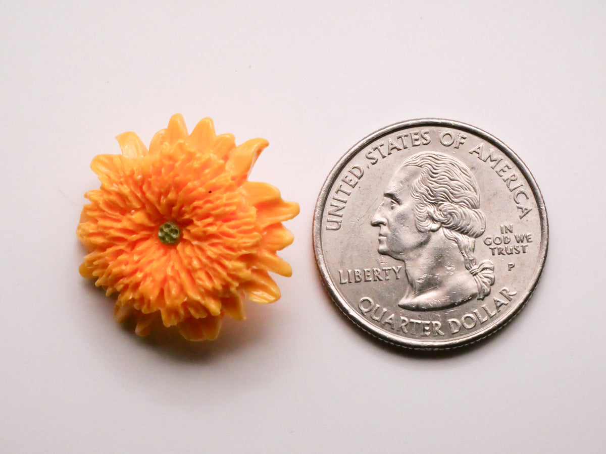 Chrysanthemum Realistic Flower Plastic Pair of Buttons 23x25mm