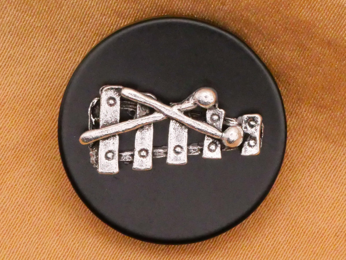 Xylophone Instrument Music Metal Plastic Button 21mm