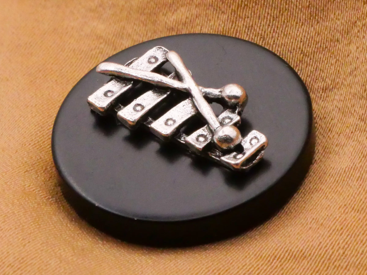 Xylophone Instrument Music Metal Plastic Button 21mm