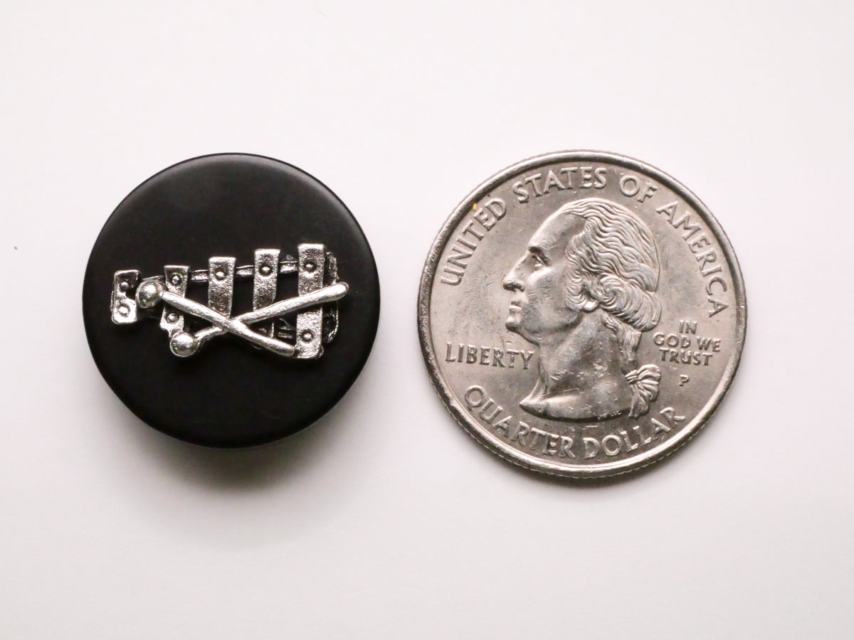 Xylophone Instrument Music Metal Plastic Button 21mm