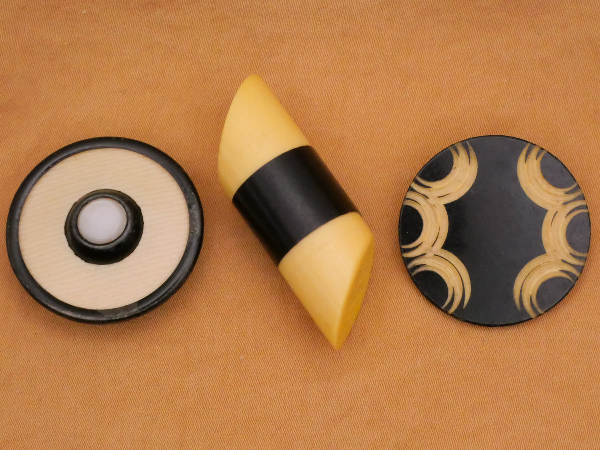 Black Ivory Early Plastic Vintage Button Various 14-42mm