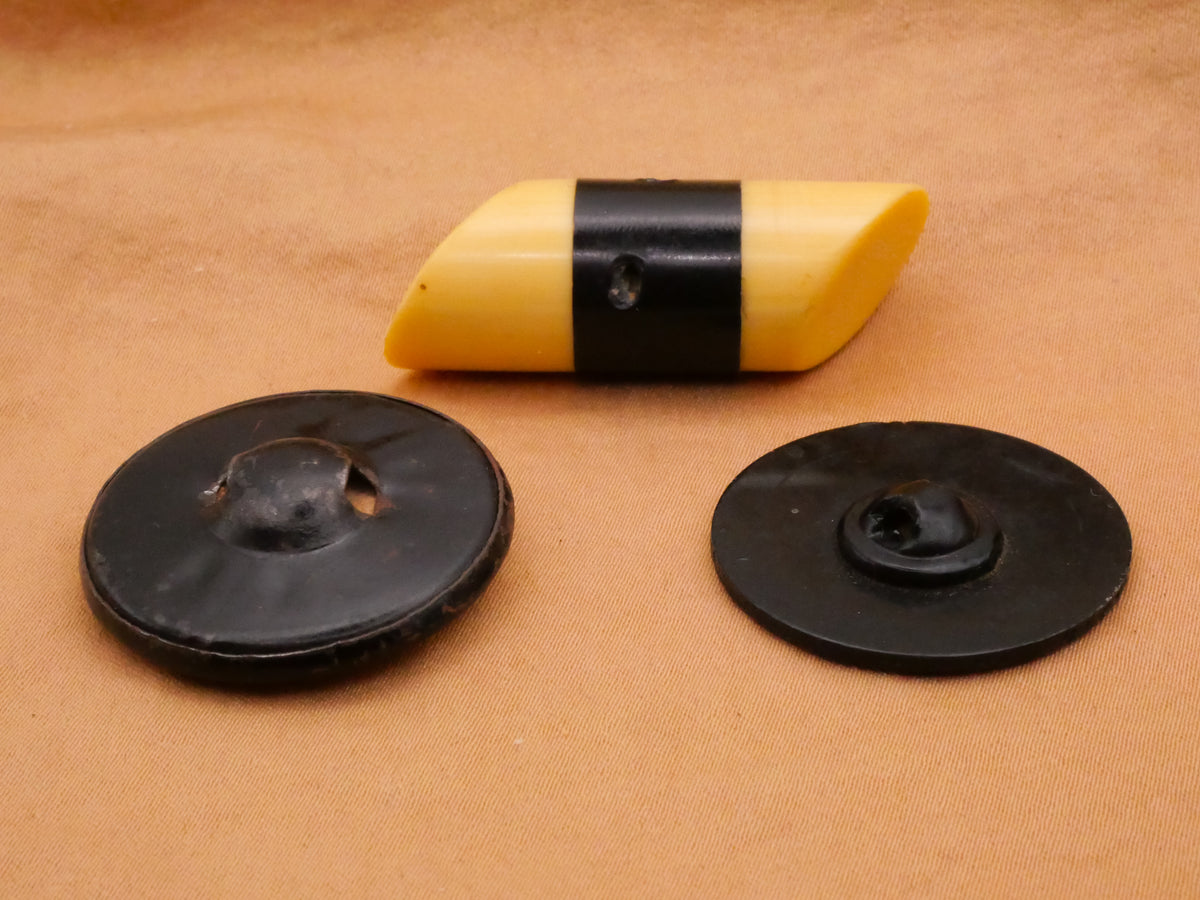 Black Ivory Early Plastic Vintage Button Various 14-42mm