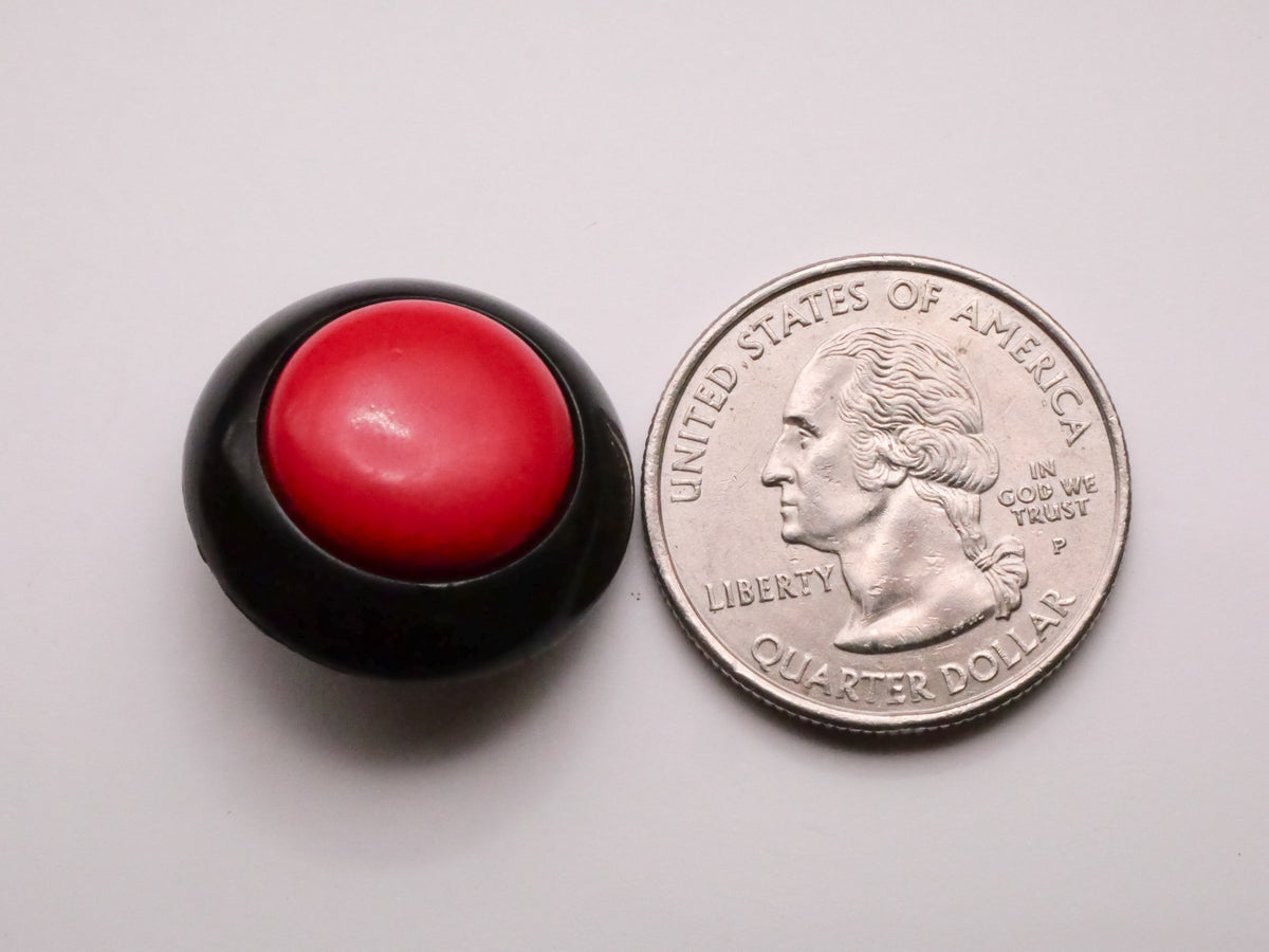 Eye Look Red Black Vintage Plastic Pair of Buttons 22mm