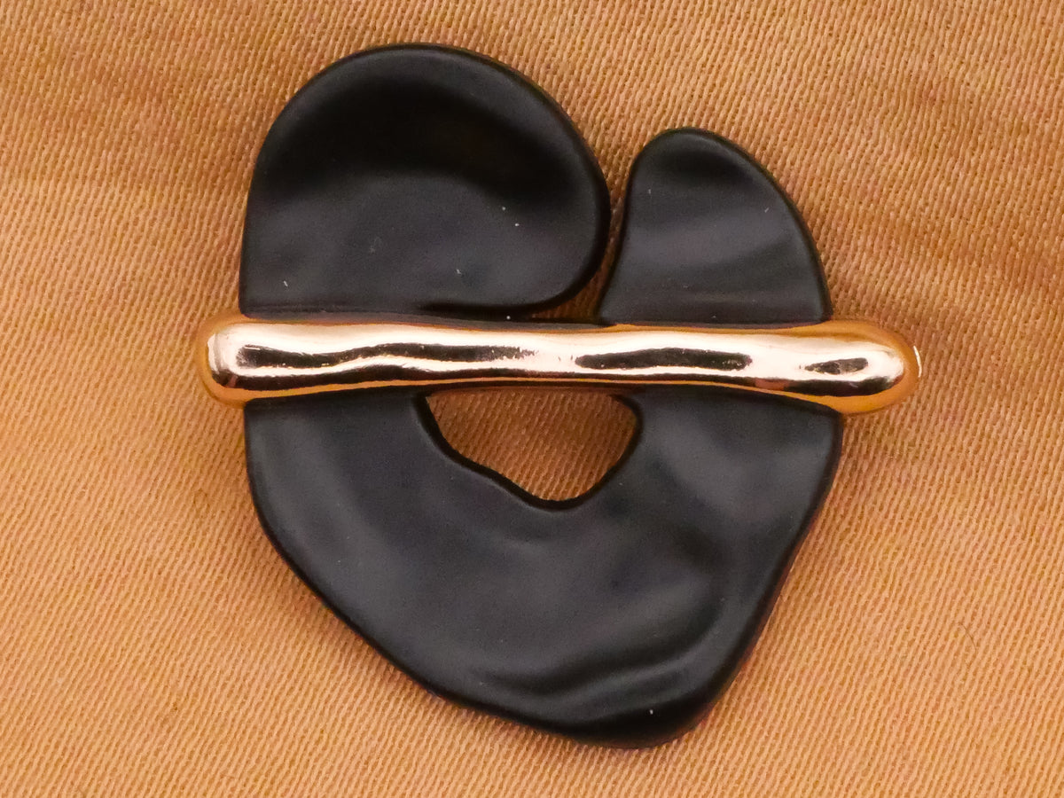 Abstract Palette Matte Black Gold Metal Button 23mm