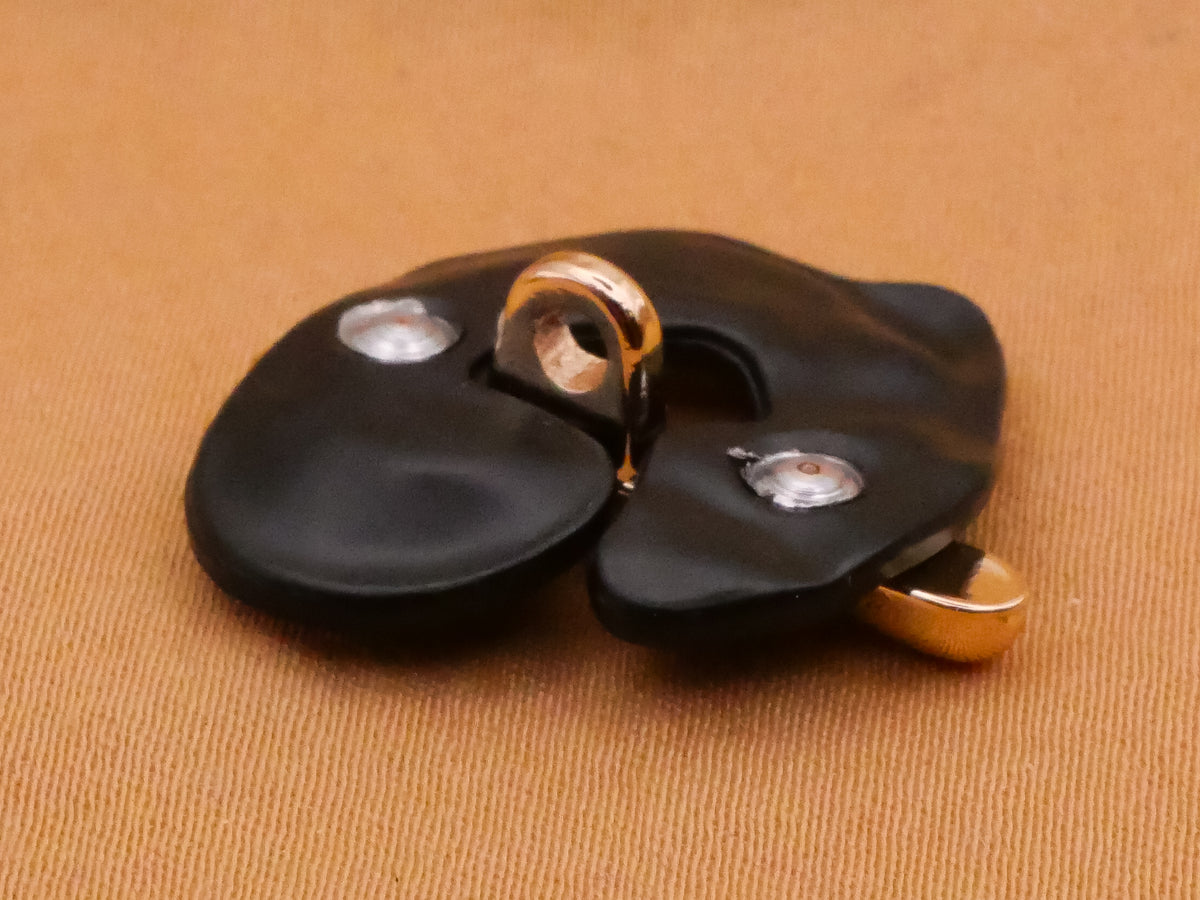 Abstract Palette Matte Black Gold Metal Button 23mm