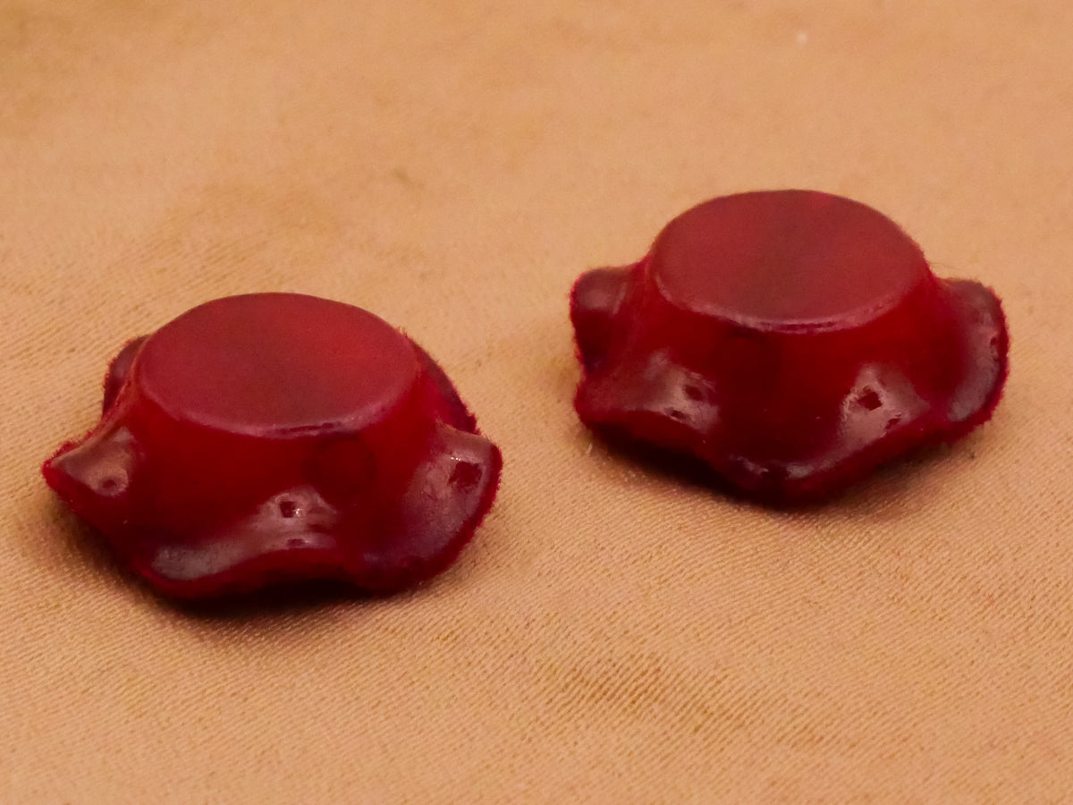 Rose Flower Flocked Plastic Set of Five Beads Embellishments 16mm