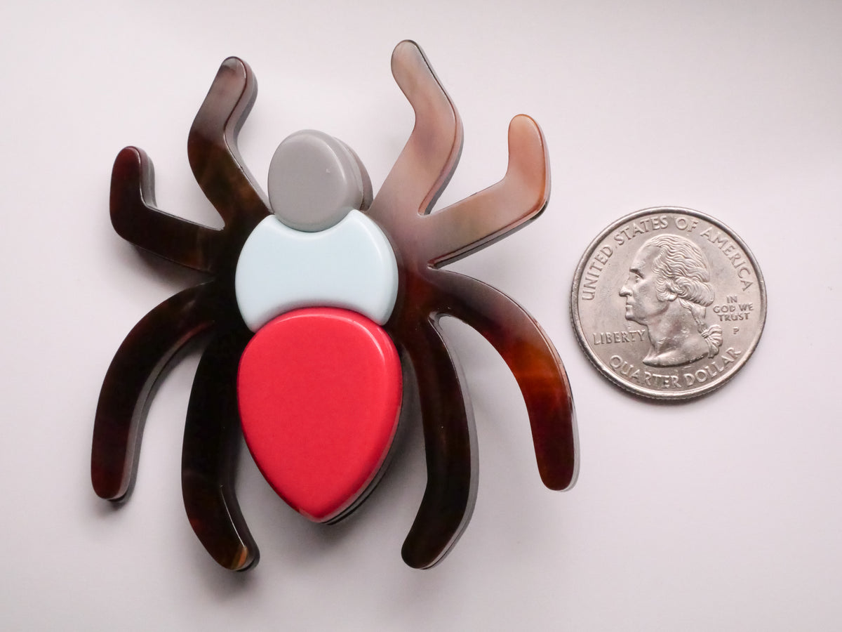 Spider Insect Acrylic Plastic Large Button 59x63mm