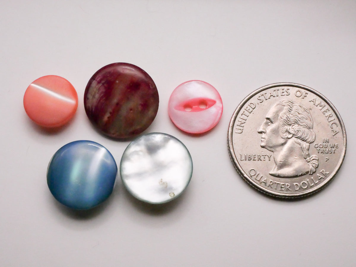 Colorful Dyed Mother of Pearl Shell Button Various 11-15mm