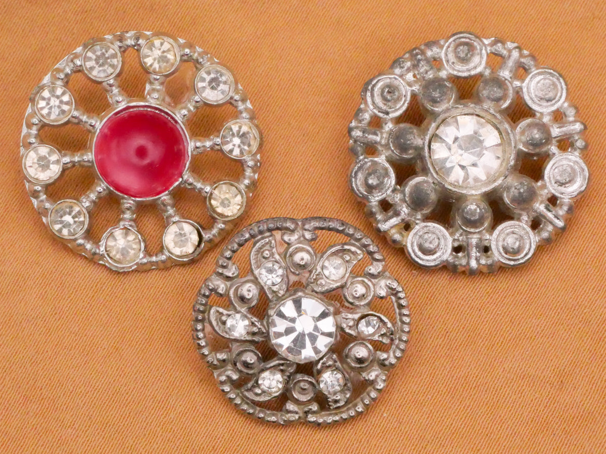 Array Sun Starburst Rhinestone Metal Button Various 19-22mm