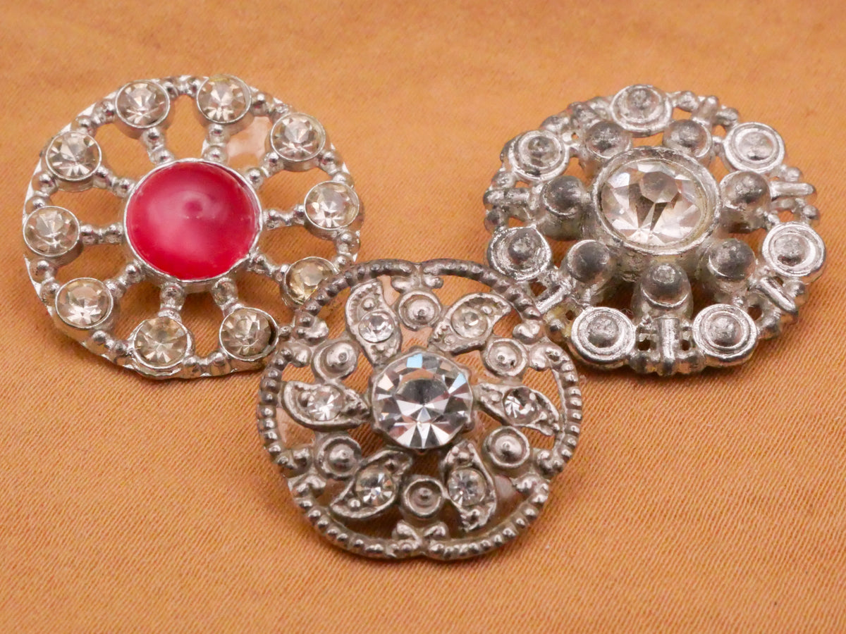 Array Sun Starburst Rhinestone Metal Button Various 19-22mm