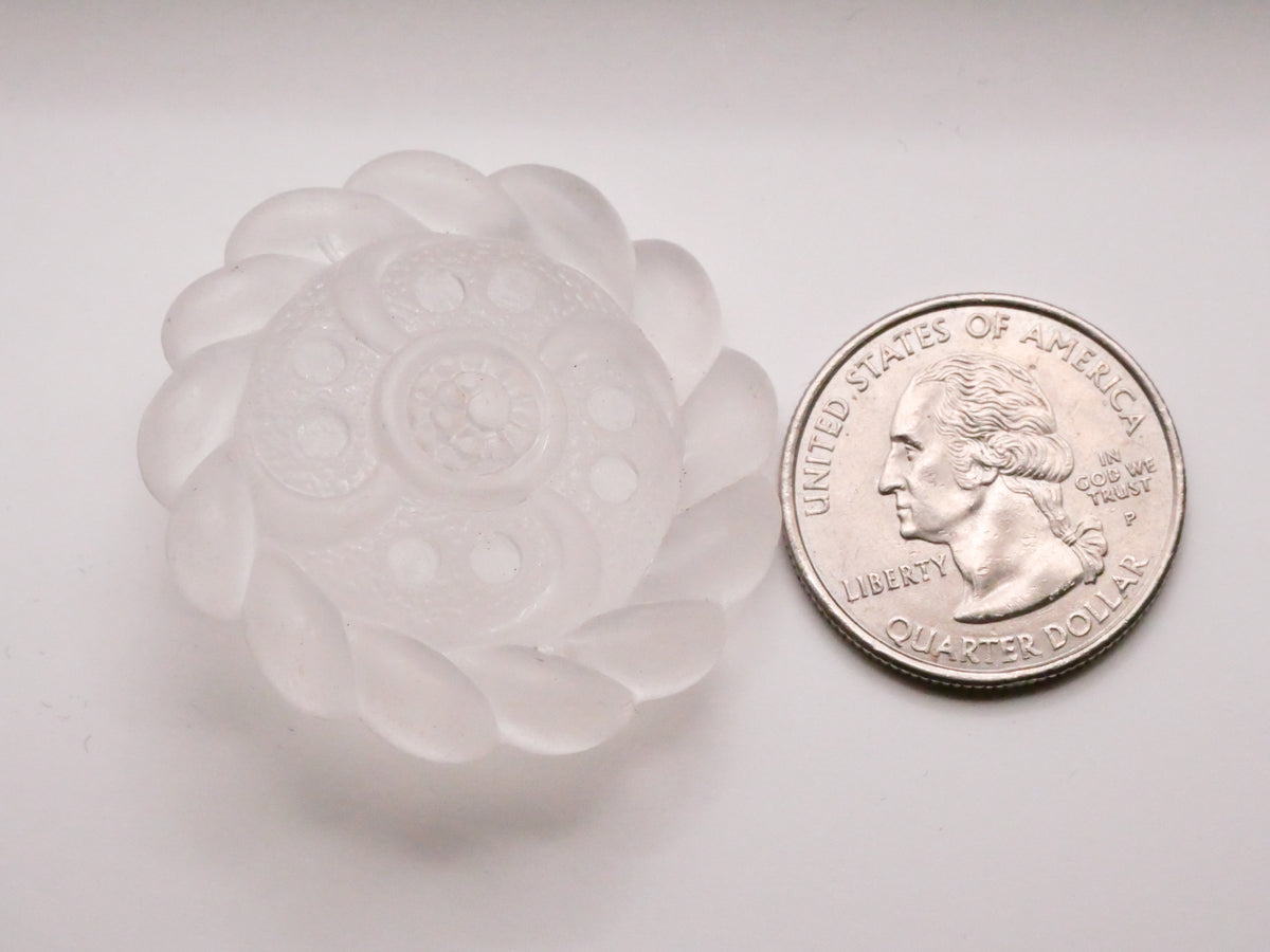 Swirl Design Frosted Vintage Plastic Large Button 38mm