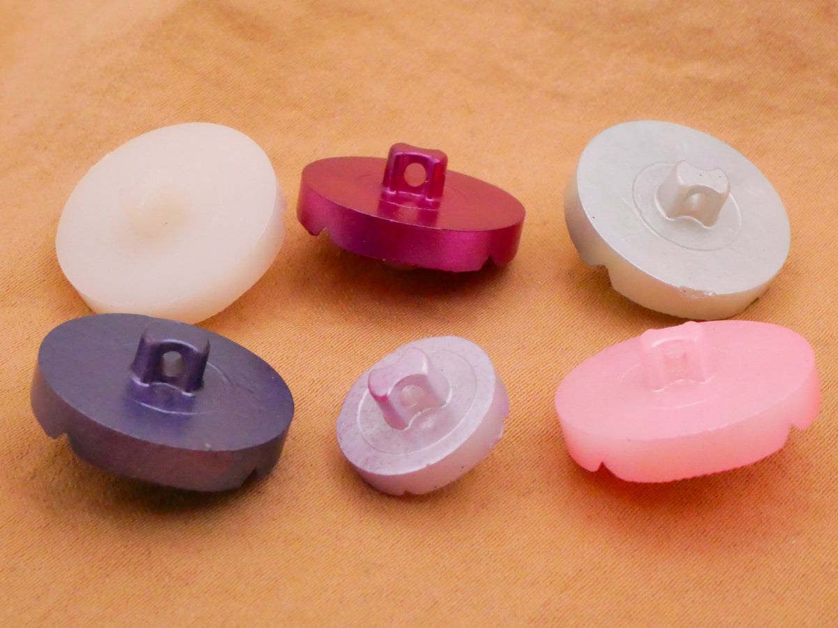 Pastel Pearlized Plastic Pearl Center Vintage Button Various 13-19mm