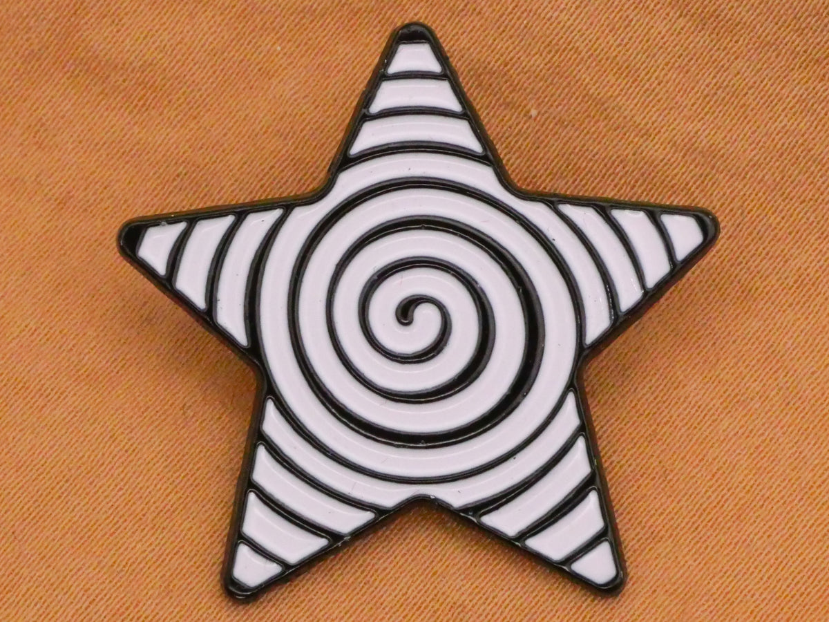 Star Hypnotizing Spiral Enamel Metal Button 30mm