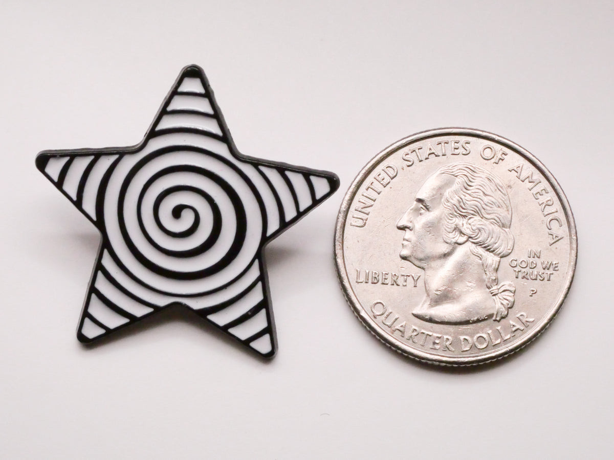 Star Hypnotizing Spiral Enamel Metal Button 30mm