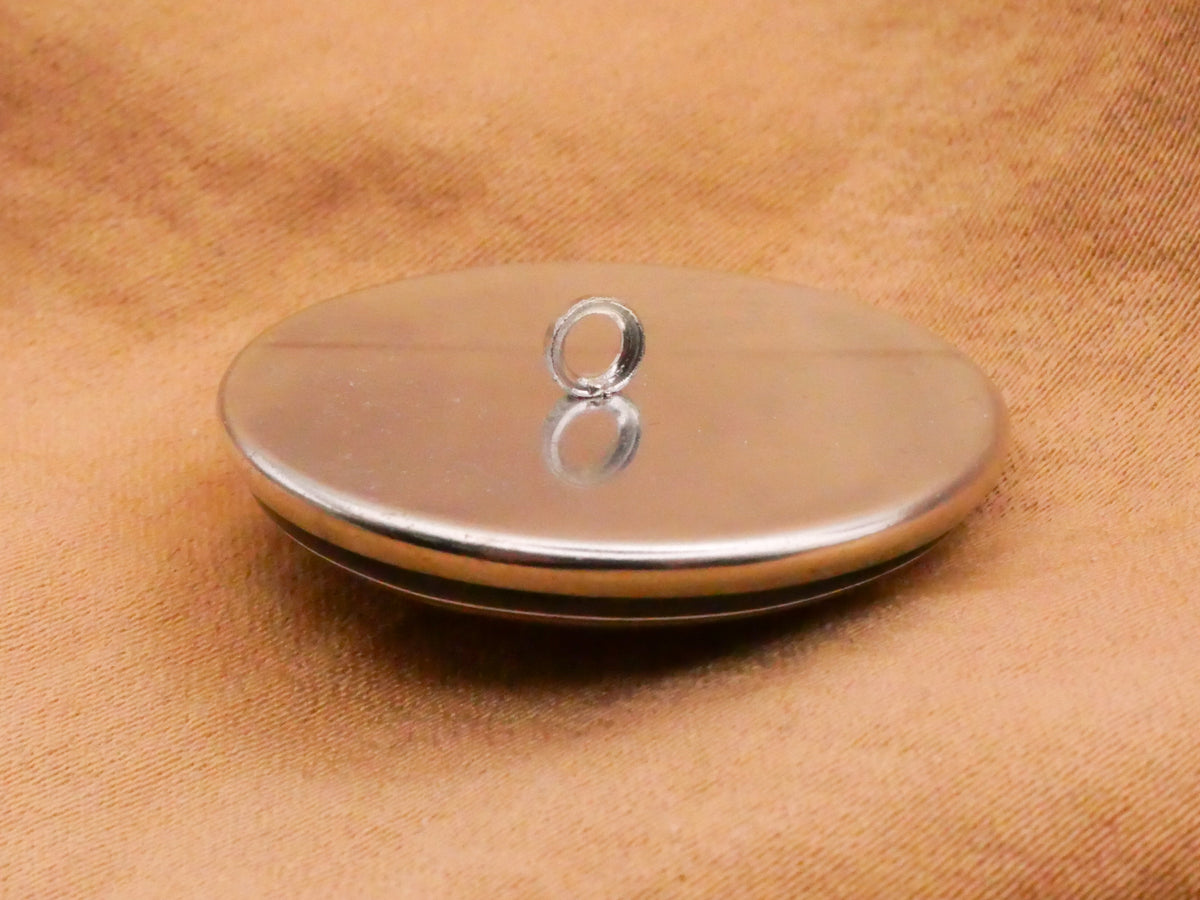 Owl Pale Pink Moon Glass Silver Metal Button 27mm
