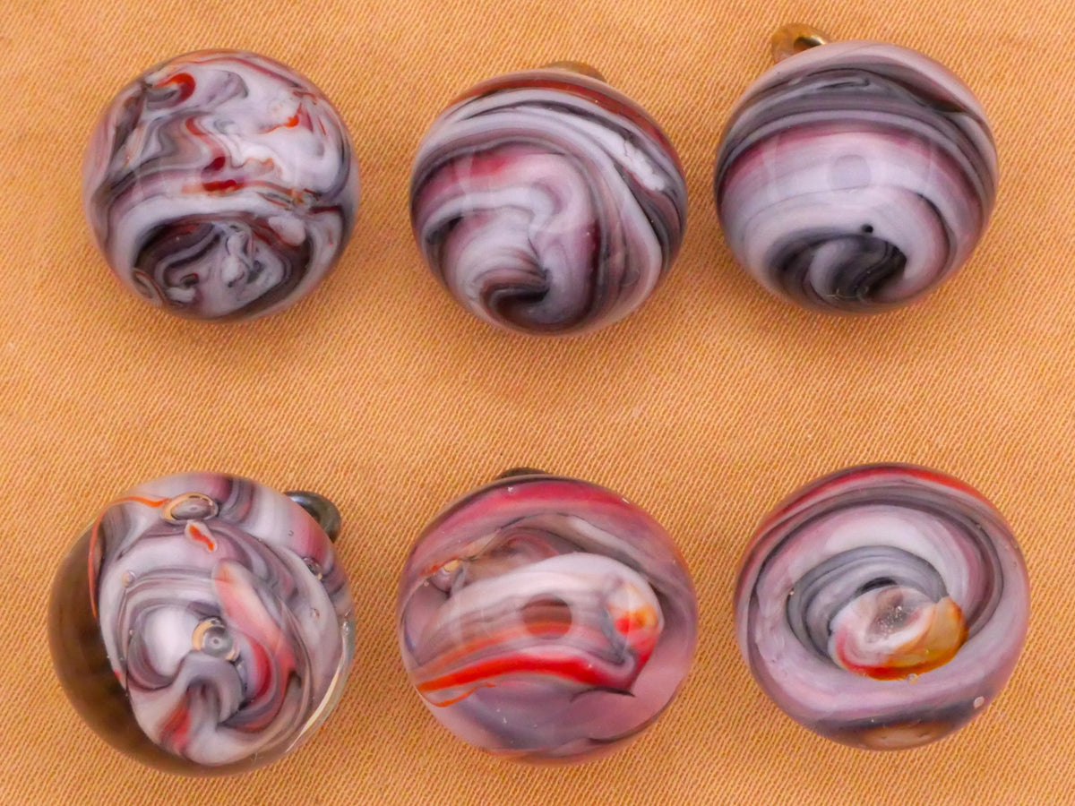 Purple Swirl Marble Look Kathy Hoppe Round Glass Button Various 14-16mm