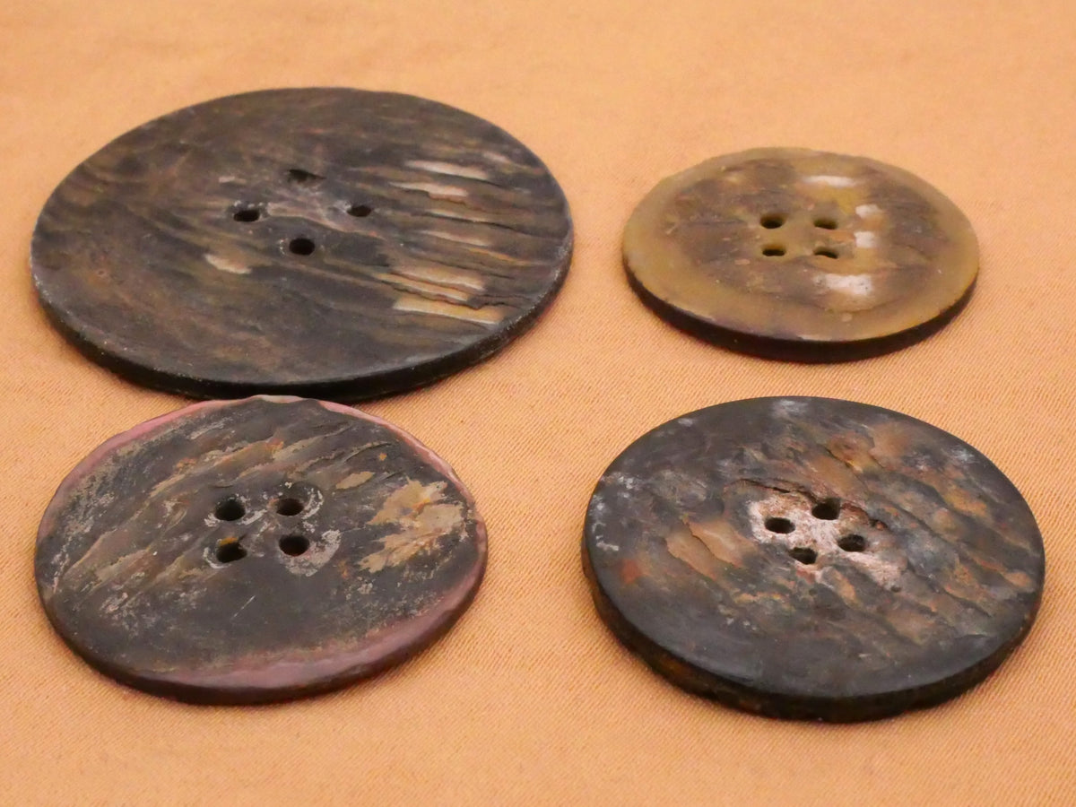 Smoky Mother of Pearl Carved Antique Button Various 25-38mm