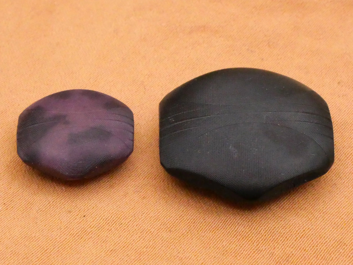 Hexagon Shape Pressed Design Purple or Black Vegetable Ivory Button Various 16-23mm