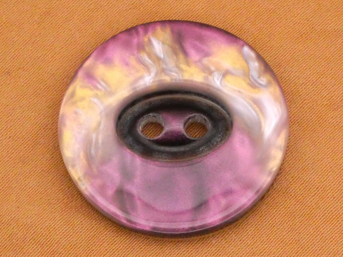 Purple Marbled Pearlized Plastic Pair of Buttons 25mm