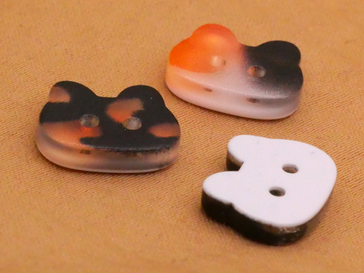 Cat Fur Markings Patterns Plastic Set of Three Buttons 10x13mm