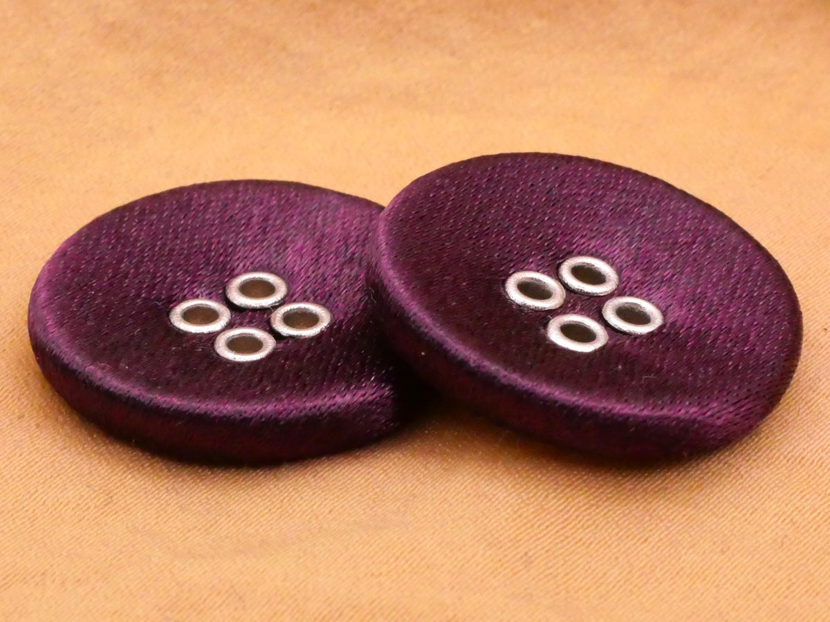 Shimmer Fabric Purple Sew-Thru Pair of Buttons 22mm