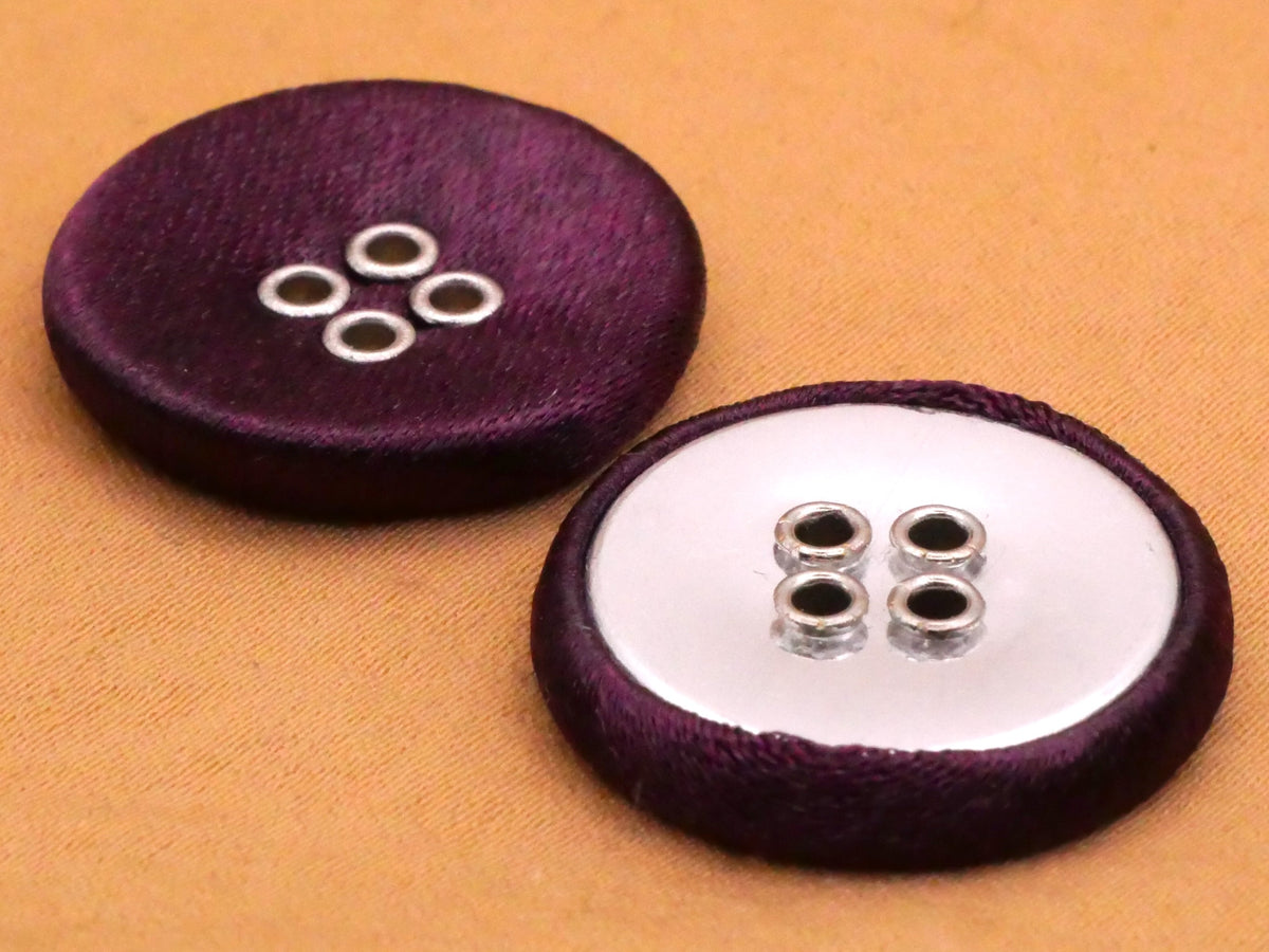 Shimmer Fabric Purple Sew-Thru Pair of Buttons 22mm