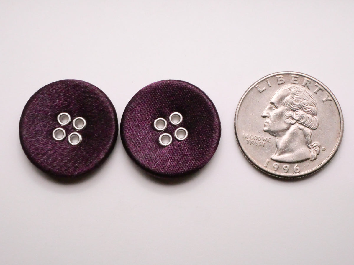 Shimmer Fabric Purple Sew-Thru Pair of Buttons 22mm