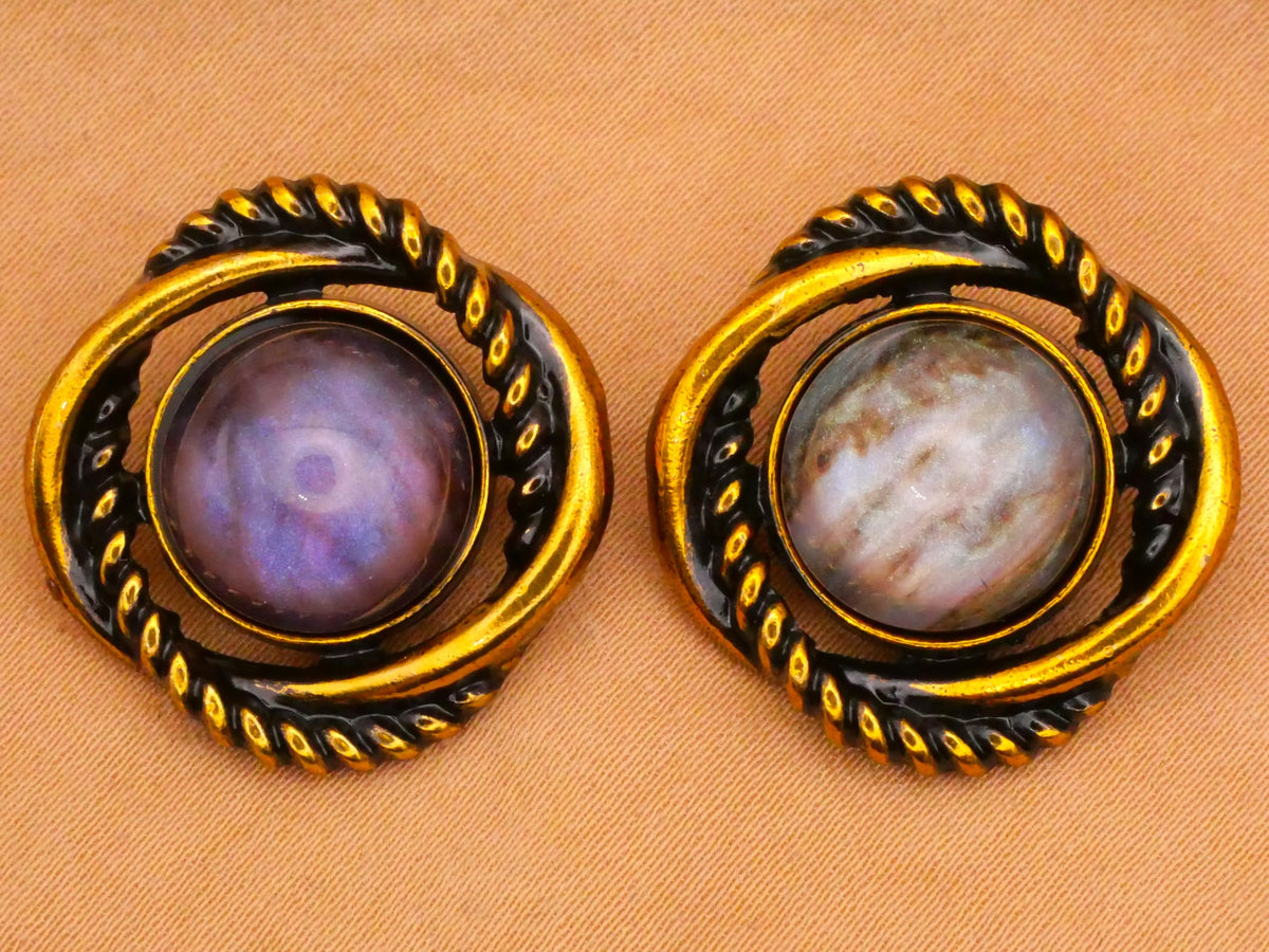 Orbit Rings Center Jewel Metal Button Various 22mm