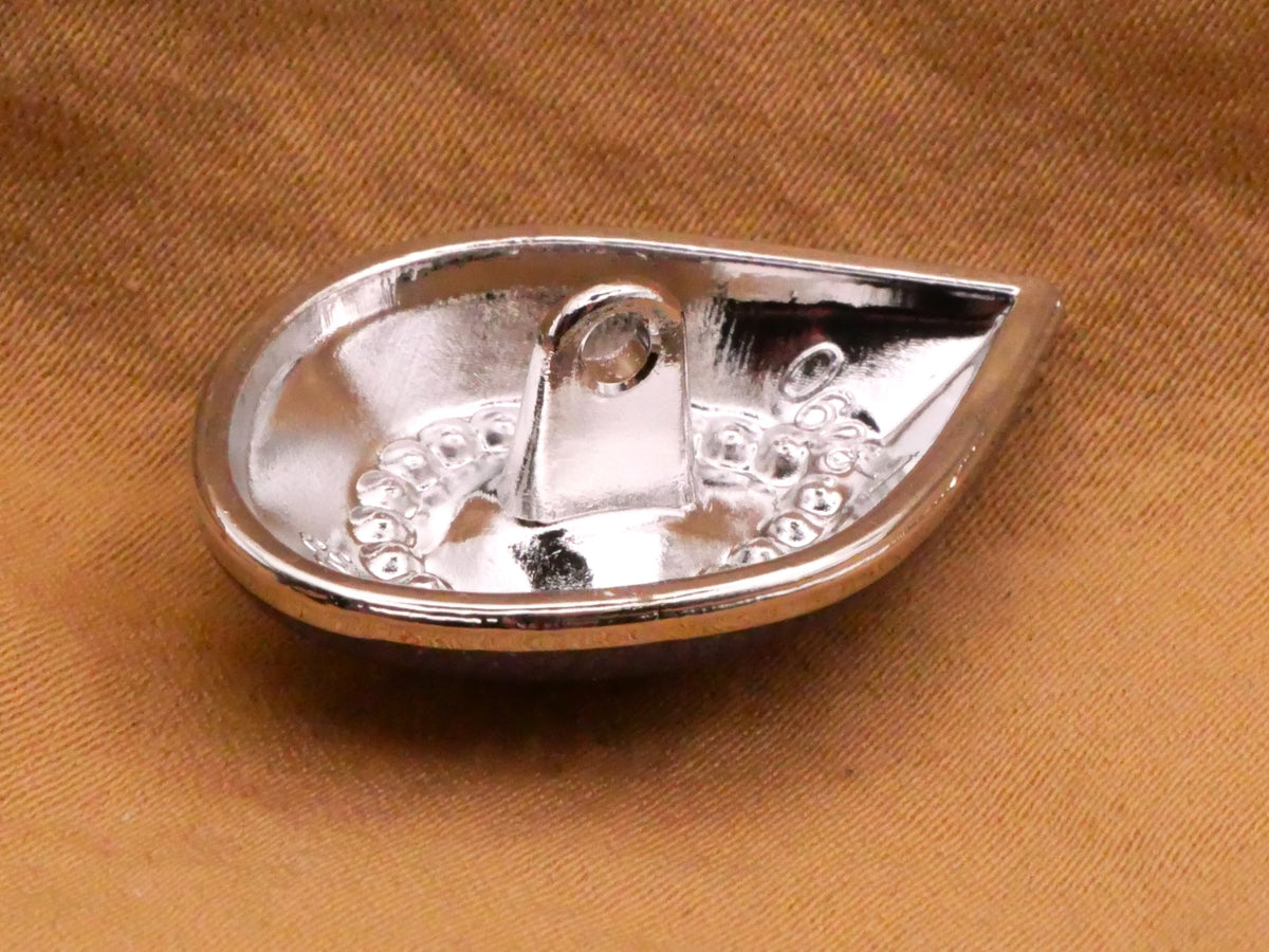 Droplet Teardrop Purple Enamel Rhinestone Metal Button 19x28mm