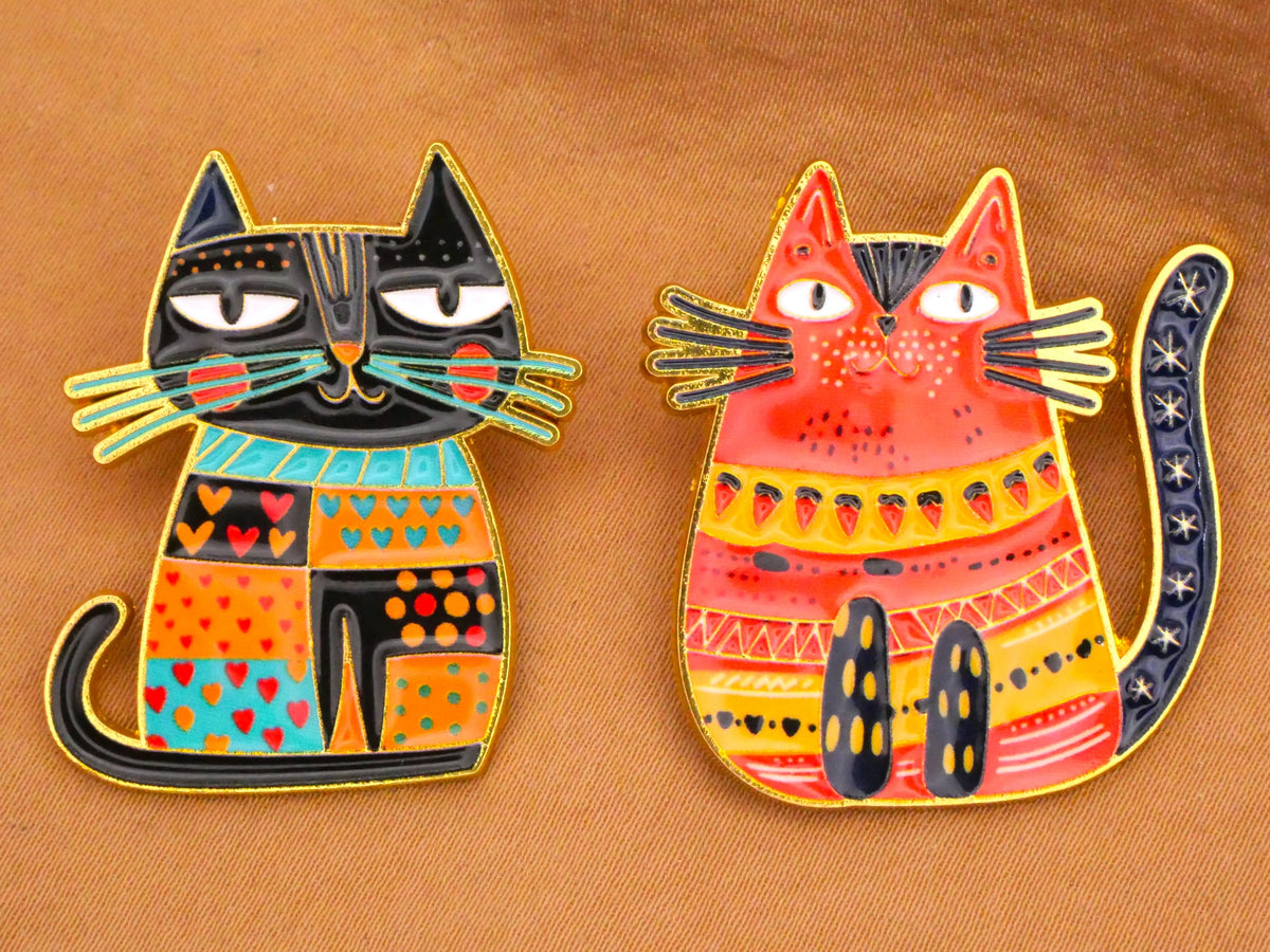 Cat Kitty Sweater Weather Enamel Metal Button Various 27-32mm